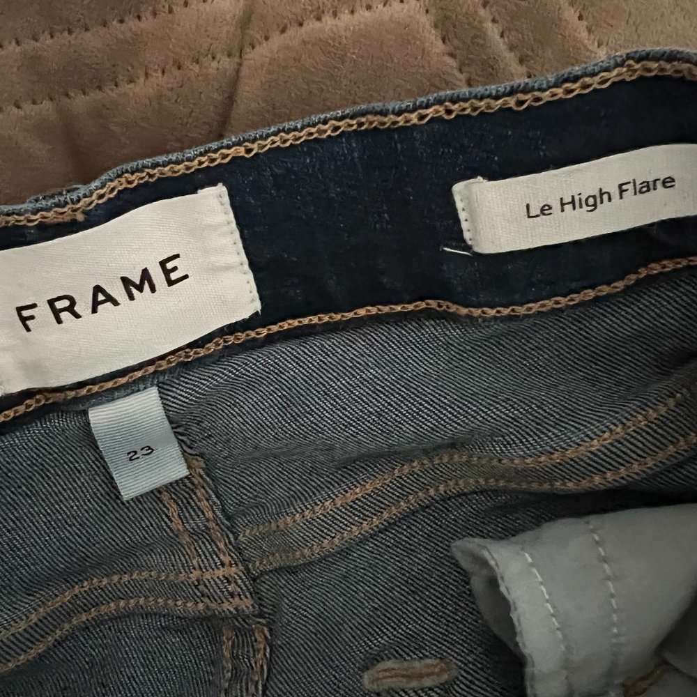 Frame Denim, Le High Flare, Dark Denim, Size 23 (fits more like a 24)